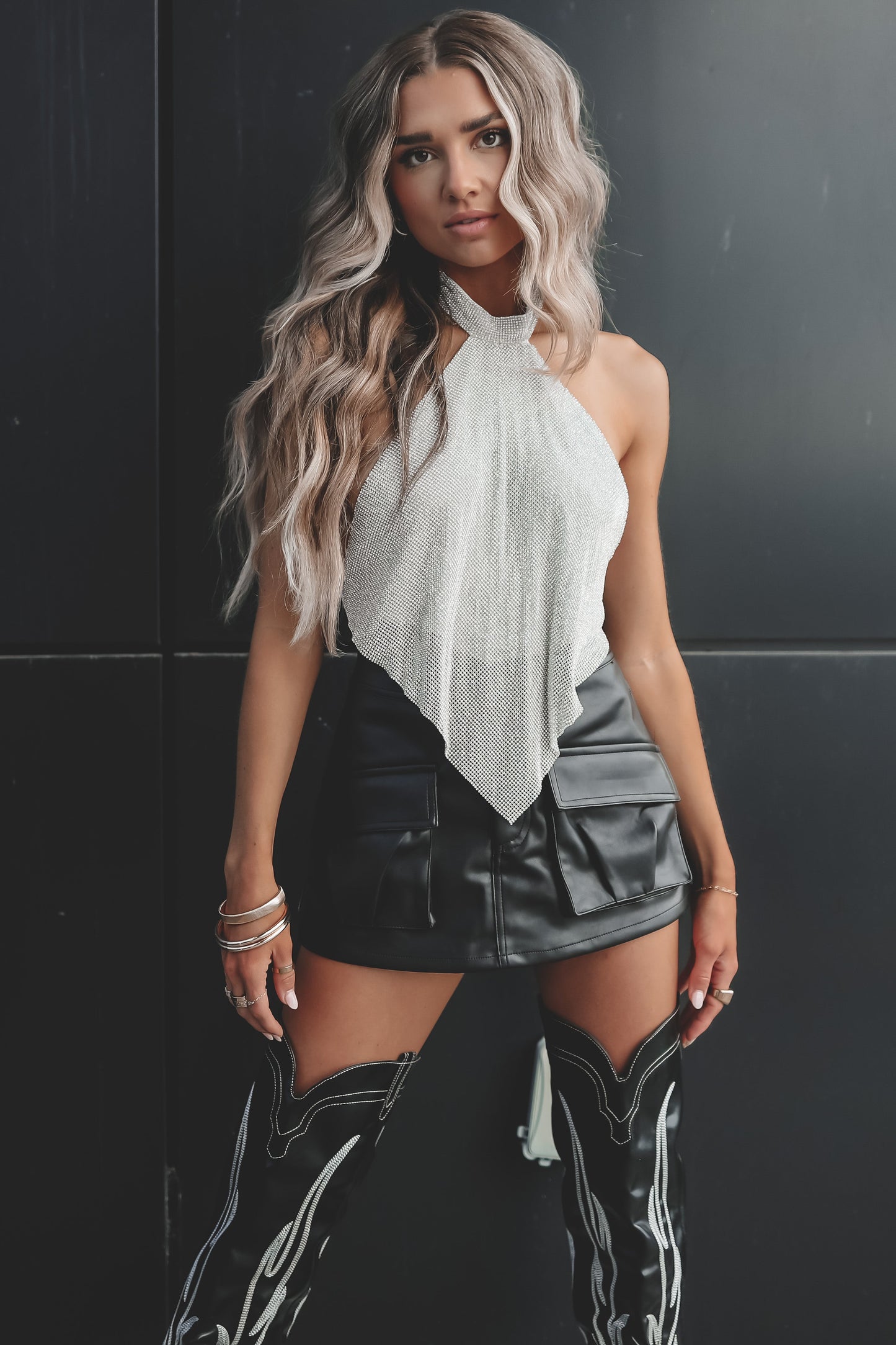 Add A Little Sass Leather Mini Skort