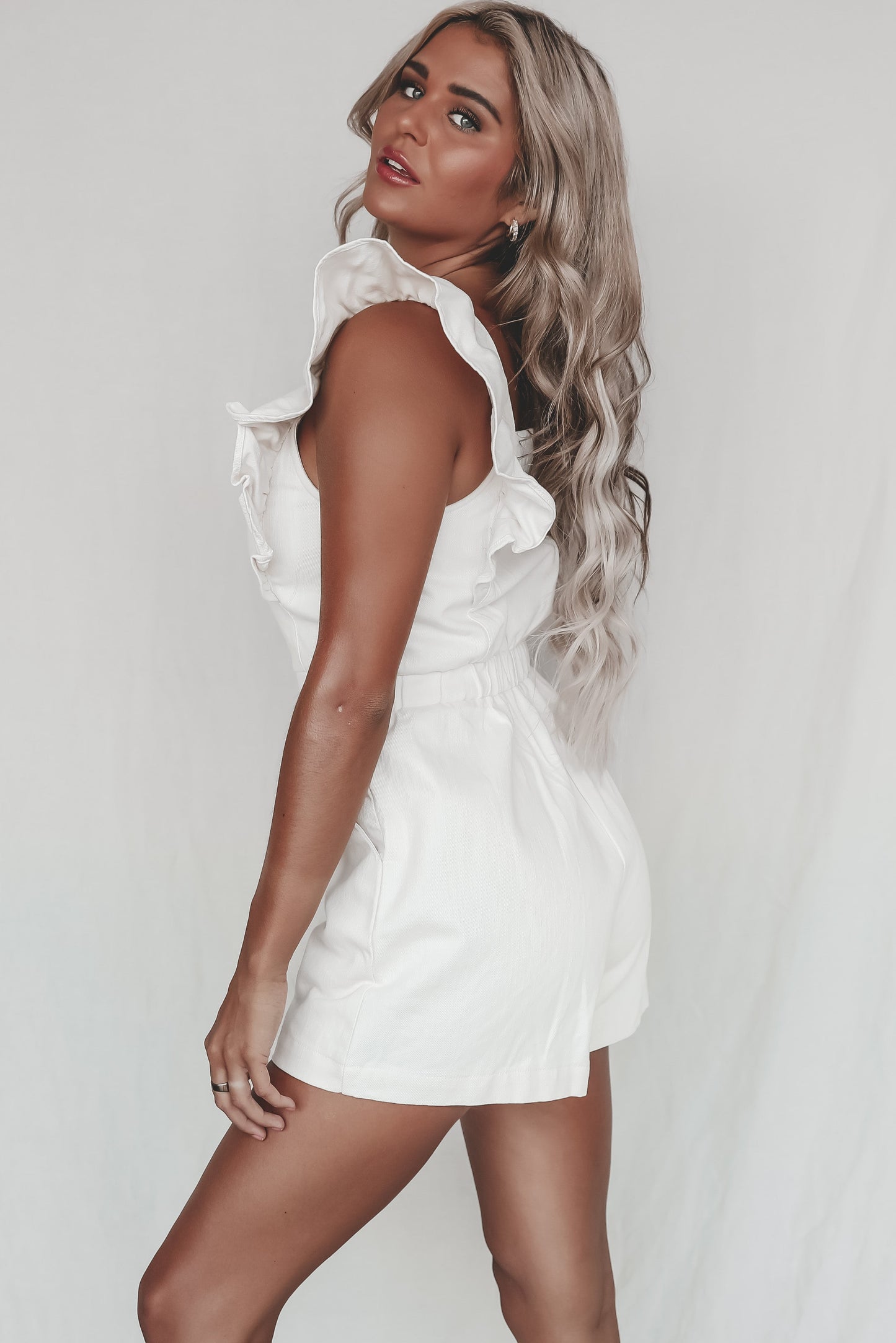 Having A Day Zip Up Ivory Romper